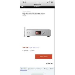 Sony HAP-Z1ES High-Resolution Audio HDD player