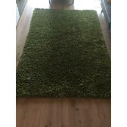 Vloerkleed/Tapijt antraciet met groen 200cm x 300cm