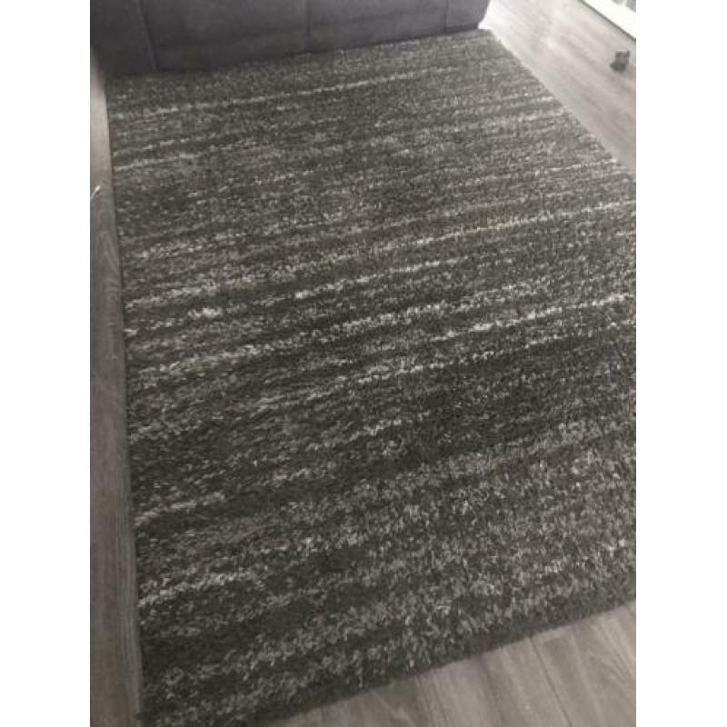 Vloerkleed grijs/wit gemêleerd 160 x 230