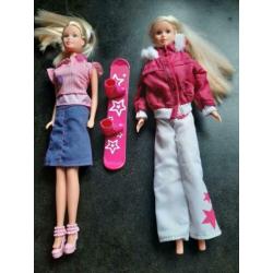 4 Simba barbie's. Monster, met 2 pruiken, Mickey Mouse
