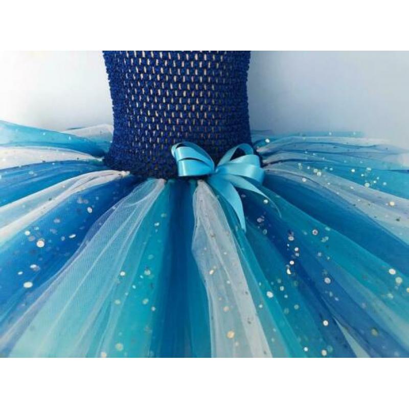 Juniwer Design Blauwe tutu tule jurk 98 104 feest cadeau
