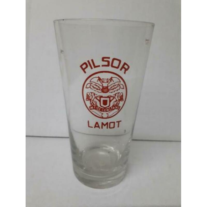 Oud pilsor lamot bierglas uit belgië. zie foto's
