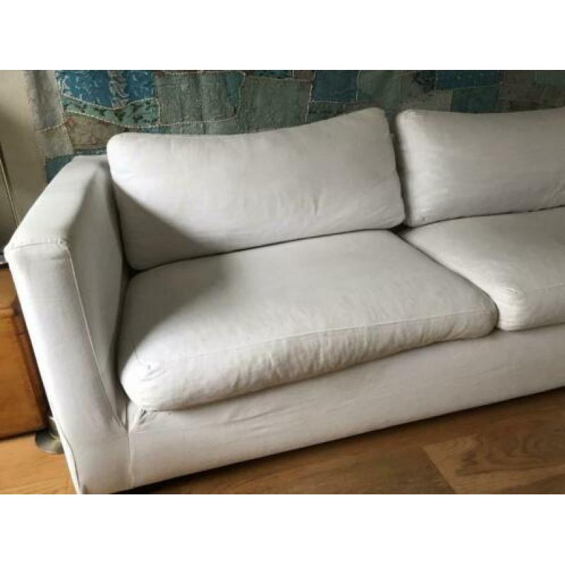 grote witte bank , losse katoenen hoes ,met ritsen