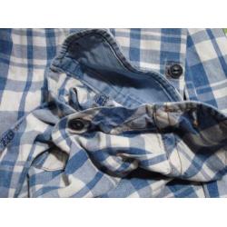 MILLS BROTHERS & CO geruite hemd mt XL licht blauw
