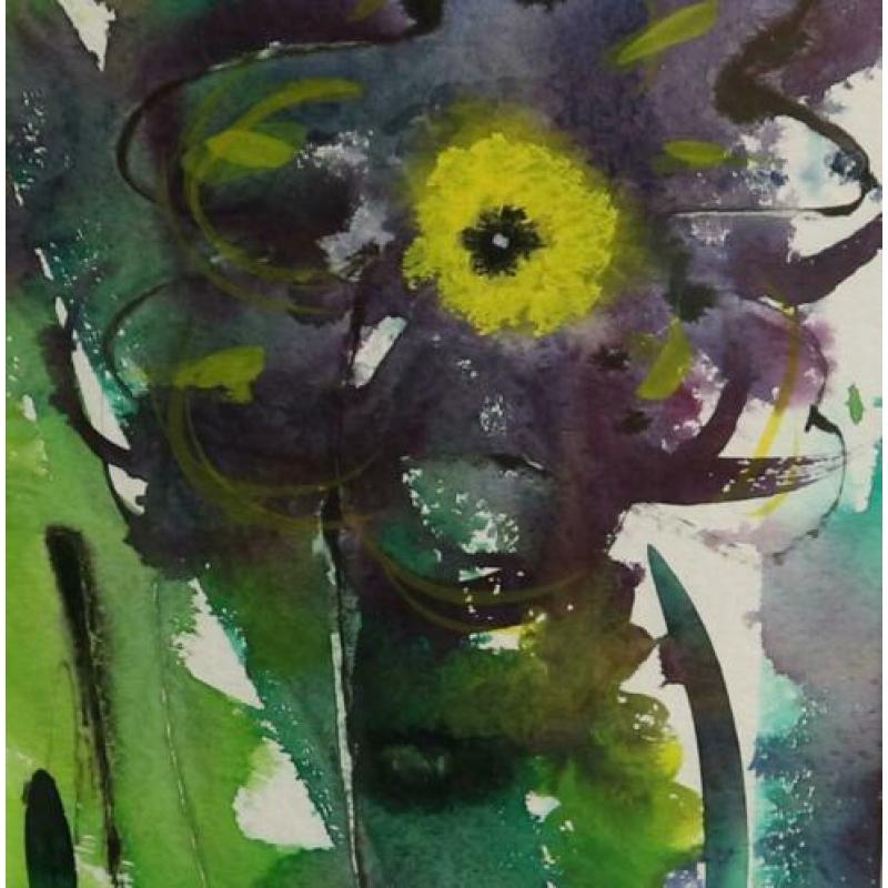 Jean Marie De Pauw, aquarel met bloem