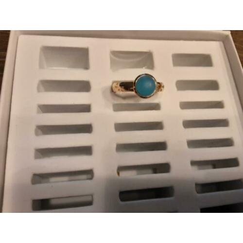 Ixxxi vulling Rose met aqua blauw steen maat 19 nieuw