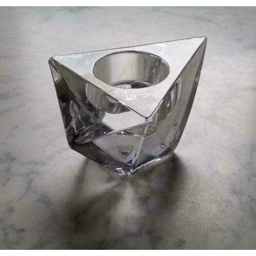 Massief Crystal Theelicht Waxinelicht houder Orrefors Sweden