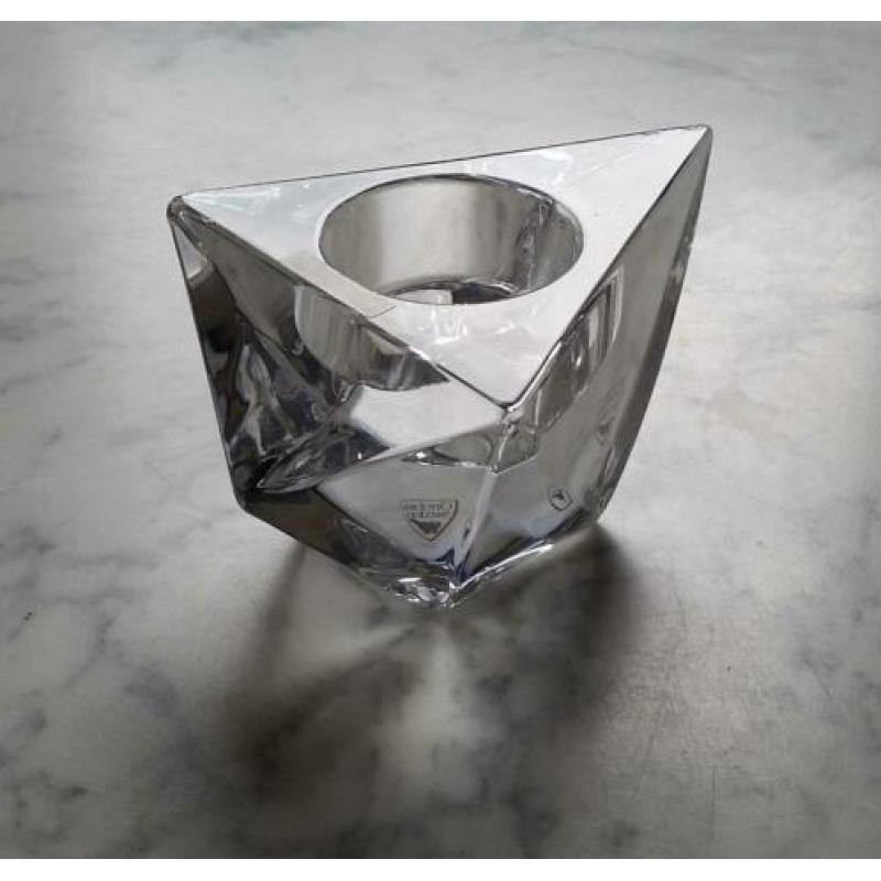 Massief Crystal Theelicht Waxinelicht houder Orrefors Sweden