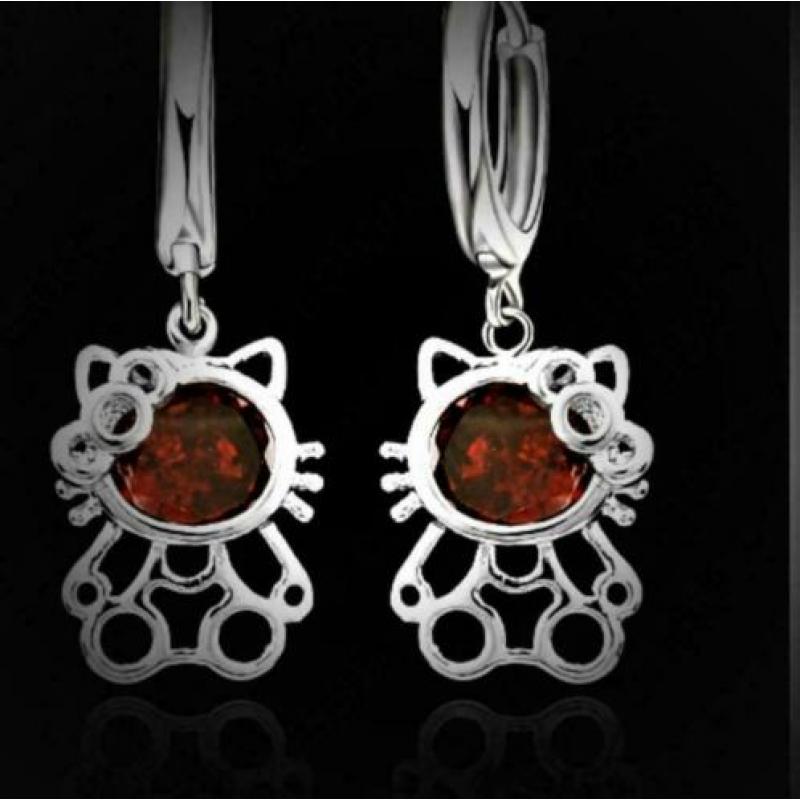 Prachtige 925 Sterling Zilveren Set met Zirkonia Nieuw