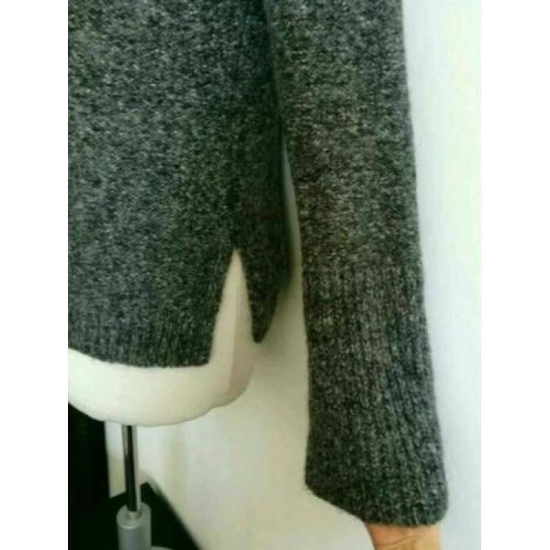 Karen Millen Split turtleneck trui M 38 Grijs Mohair Wol mix