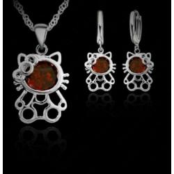 Prachtige 925 Sterling Zilveren Set met Zirkonia Nieuw