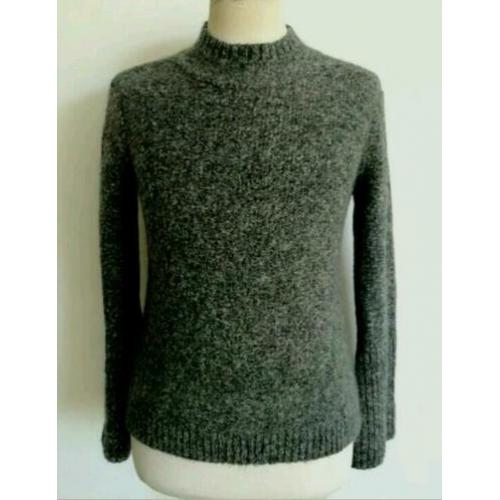 Karen Millen Split turtleneck trui M 38 Grijs Mohair Wol mix