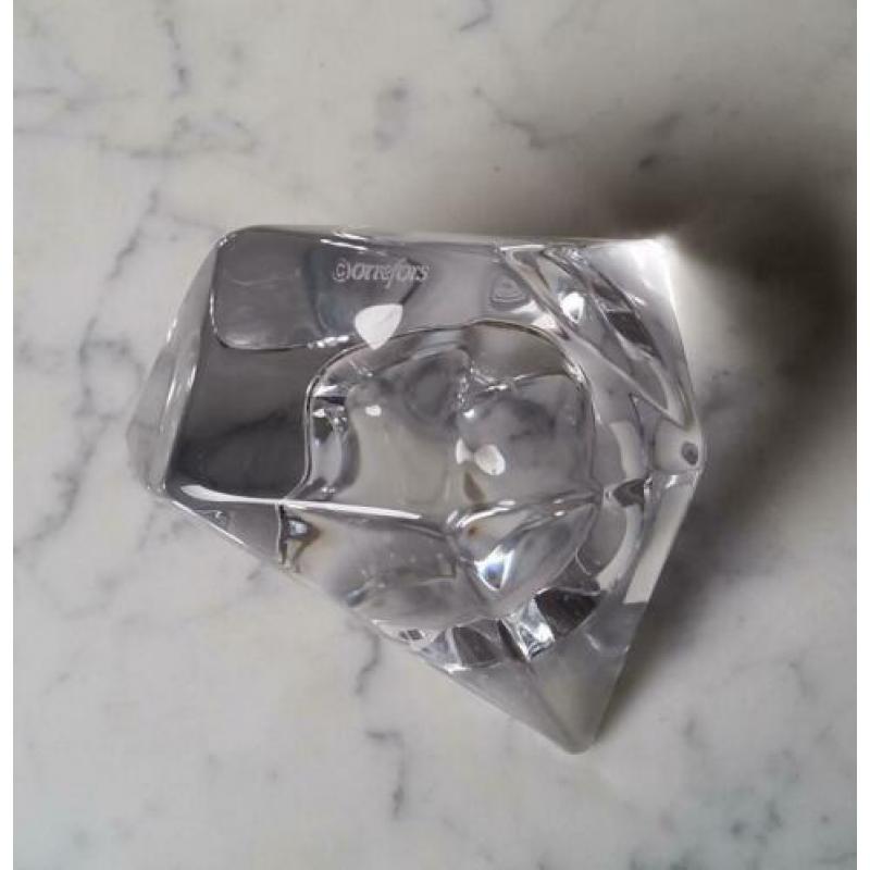 Massief Crystal Theelicht Waxinelicht houder Orrefors Sweden