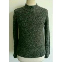 Karen Millen Split turtleneck trui M 38 Grijs Mohair Wol mix