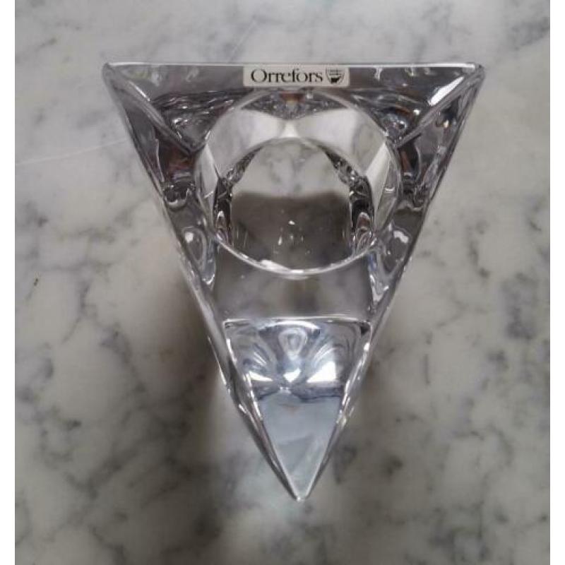 Massief Crystal Theelicht Waxinelicht houder Orrefors Sweden