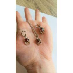 Prachtige 925 Sterling Zilveren Set met Zirkonia Nieuw
