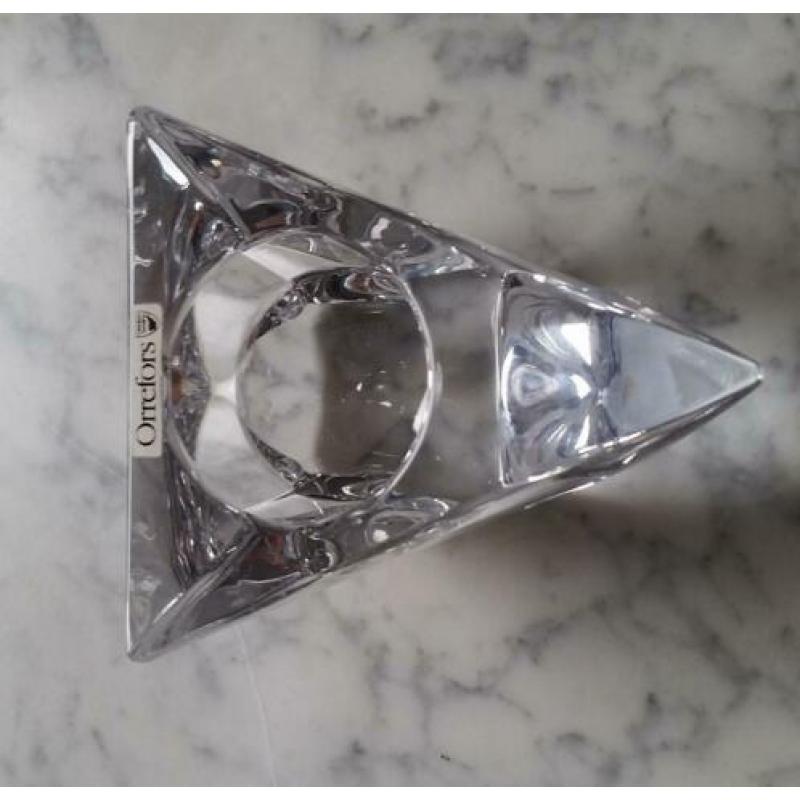 Massief Crystal Theelicht Waxinelicht houder Orrefors Sweden