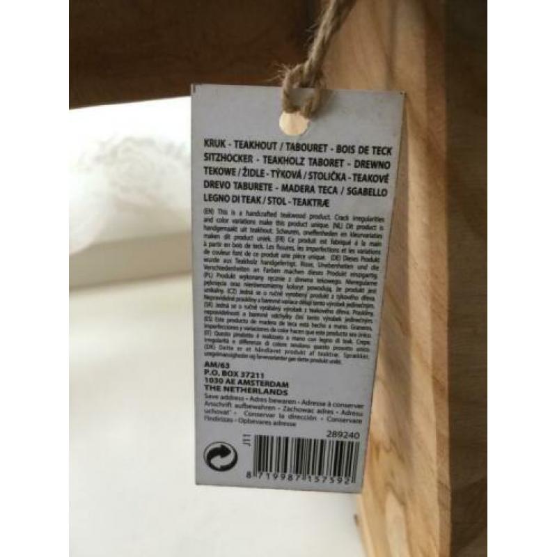 2 Prachtige teak krukjes, bijzet tafeltjes, planten tafeltje