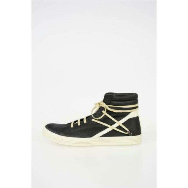 Rick Owens Zwart Leren Geothrasher High Sneakers maat 40 en