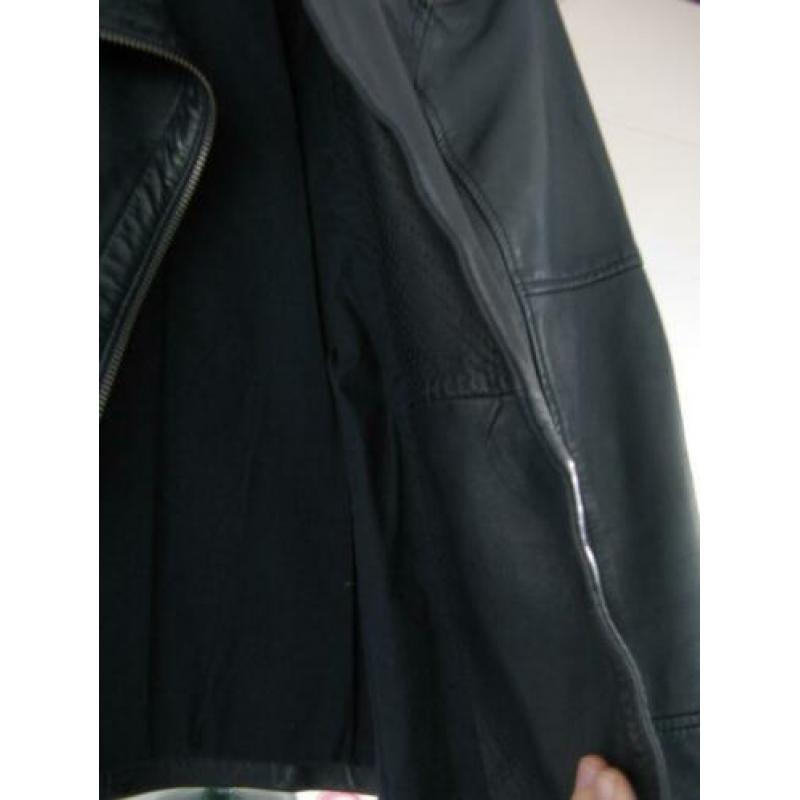 ongedragen leren jas esprit navy
