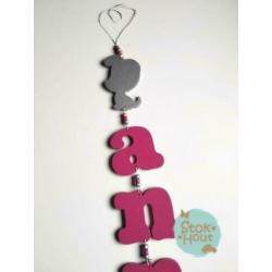 Prachtige houten naamslinger voor babykamer | Stokhout 79