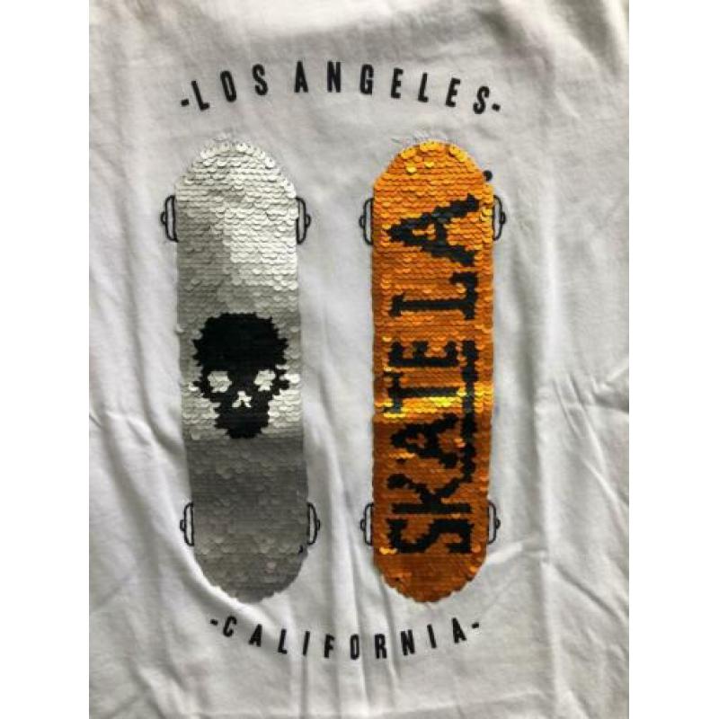 Set 4 t-shirts maat 146-152 H&M pailletten verandershirt