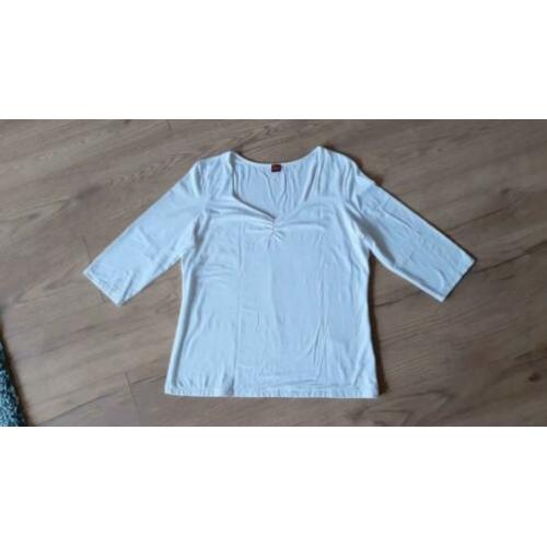 • Olsen wit shirt mt 42 met driekwart mouwen zgan, mooie di