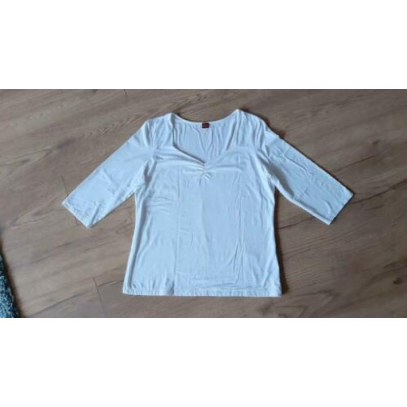 • Olsen wit shirt mt 42 met driekwart mouwen zgan, mooie di