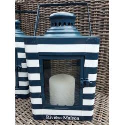2 RM Riviera Maison Hampton Bay navy stripe lantaarns