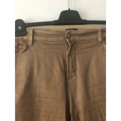 Fijne broek van NYDJ, mt 14 (44/46), bruin/goudkleurig