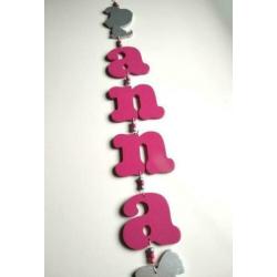 Prachtige houten naamslinger voor babykamer | Stokhout 79