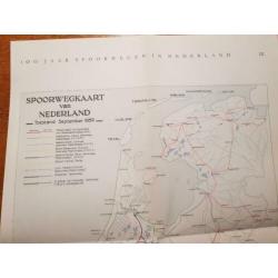 landkaart Nederlandse spoorwegennet in 1889, NS, treinkaart