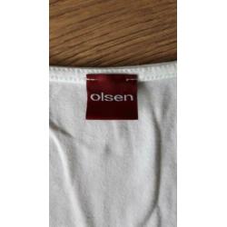 • Olsen wit shirt mt 42 met driekwart mouwen zgan, mooie di