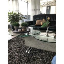 1 glasplaat doorsnee 85 cm en andere 75 cm