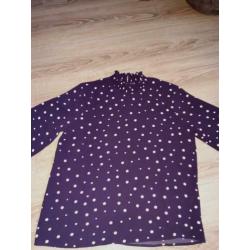 Jaqueline de Yong polkadot paars mt 38/M nw zonder kaart