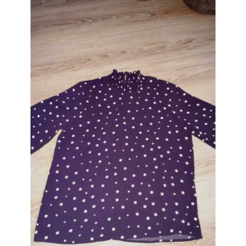 Jaqueline de Yong polkadot paars mt 38/M nw zonder kaart