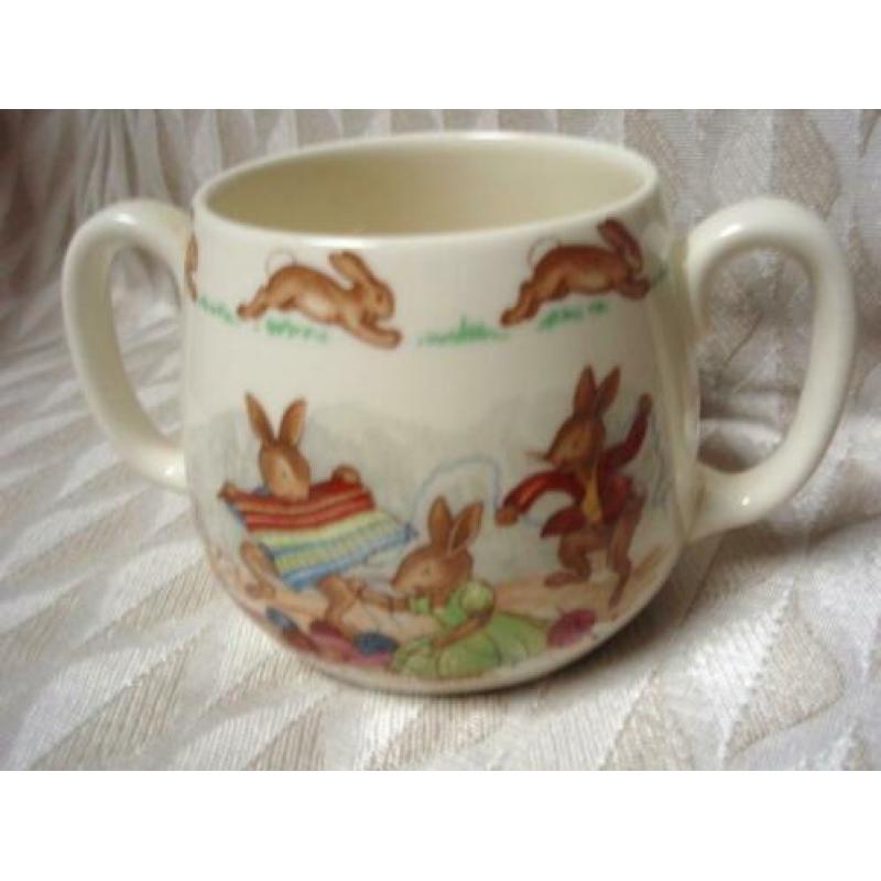 Doulton Bunnykins Haas Beker Mok Breiwerk Pasen Servies