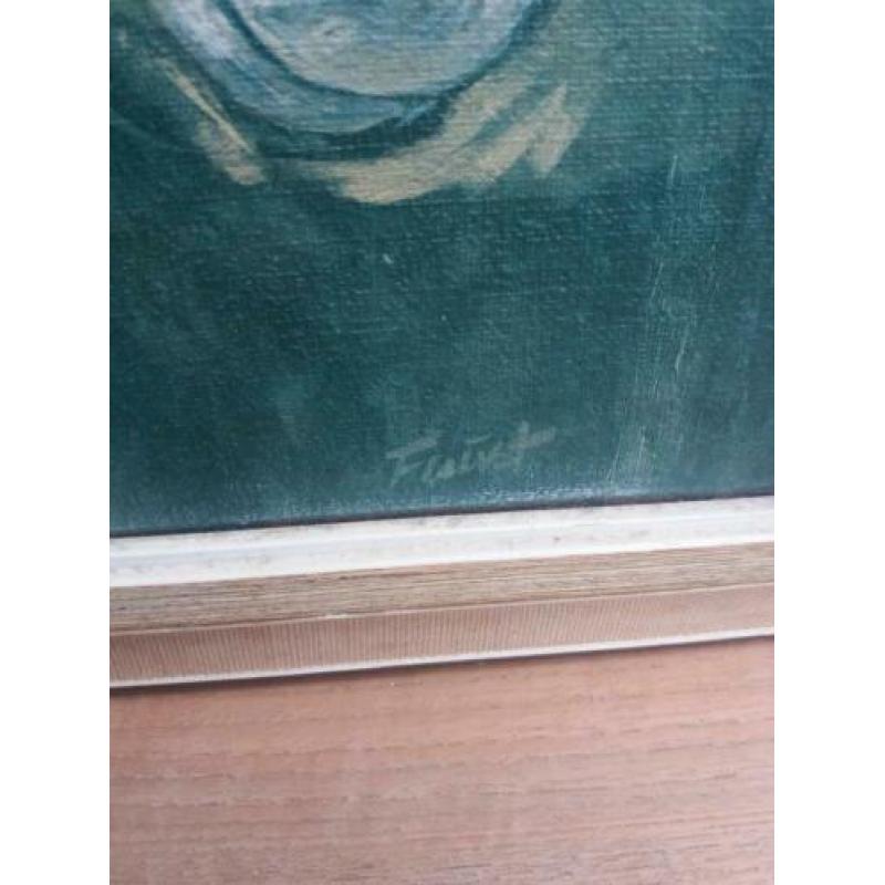 Vintage prent paarden. Retro schilderij. Brocant