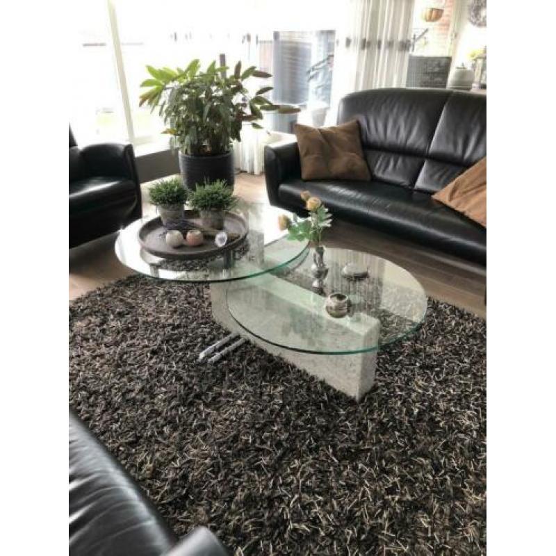 1 glasplaat doorsnee 85 cm en andere 75 cm