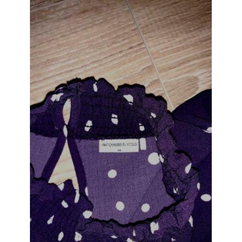 Jaqueline de Yong polkadot paars mt 38/M nw zonder kaart