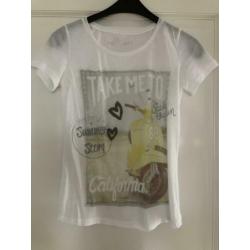 Dames t-shirt Grace wit met opdruk maat S