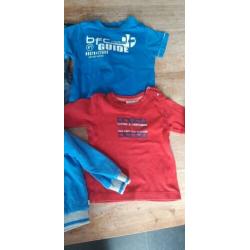Merk jongens kleding maat 80. 3x Lange mouw, 1x korte mouw.
