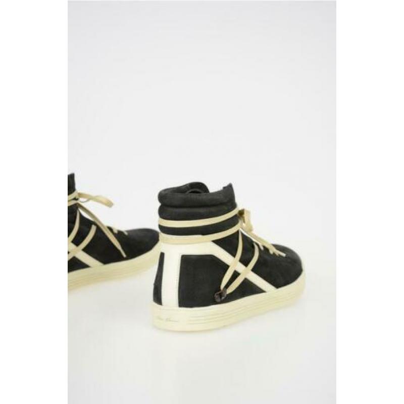 Rick Owens Zwart Leren Geothrasher High Sneakers maat 40 en