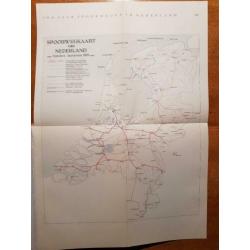 landkaart Nederlandse spoorwegennet in 1889, NS, treinkaart