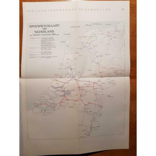 landkaart Nederlandse spoorwegennet in 1889, NS, treinkaart