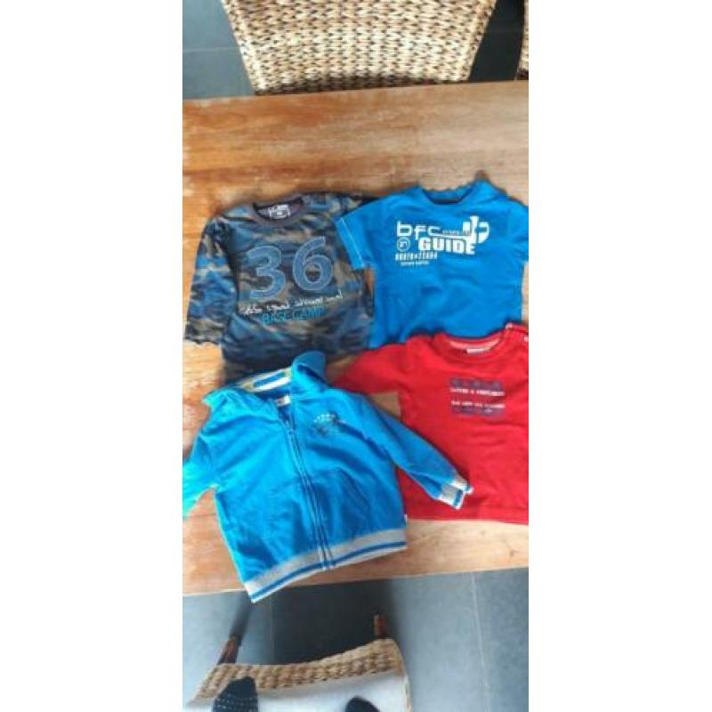 Merk jongens kleding maat 80. 3x Lange mouw, 1x korte mouw.