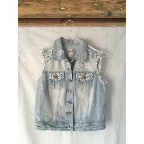 Denim Co spijkergilet met kant maat S