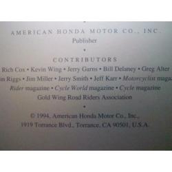 20 Jaar Honda Gold Wing motoren, Amerikaans jubileumboek