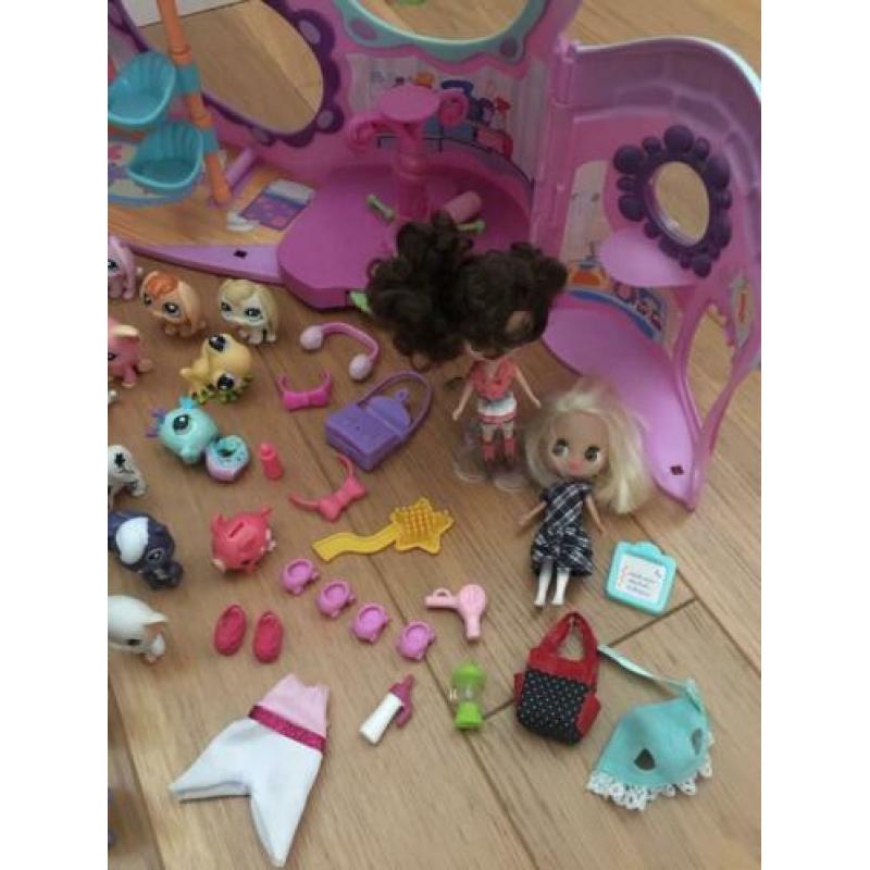 Littlest pet shop petshop huizen, 48 dieren, accessoires