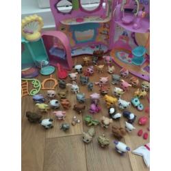 Littlest pet shop petshop huizen, 48 dieren, accessoires